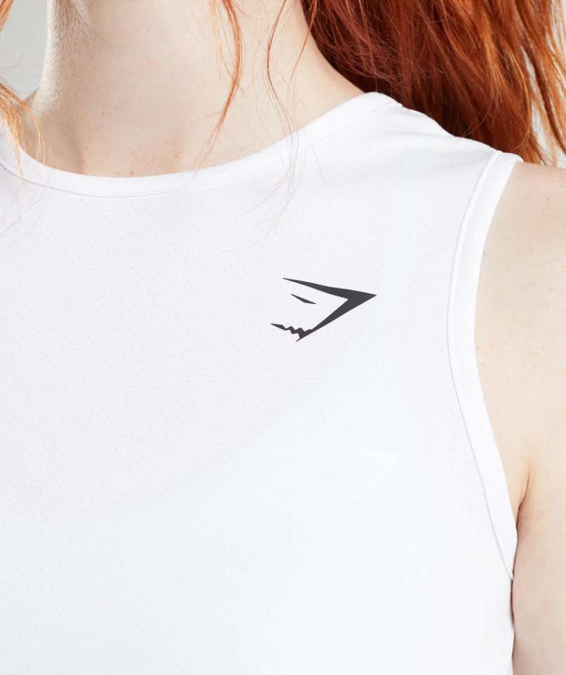 Women's Gymshark Training Crop Tanks White | CA 67810N